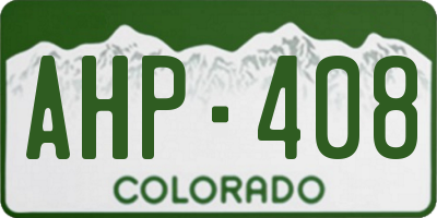 CO license plate AHP408