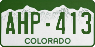 CO license plate AHP413