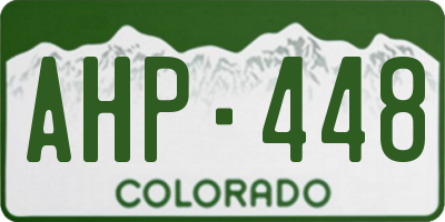 CO license plate AHP448