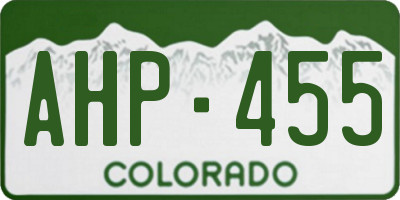 CO license plate AHP455