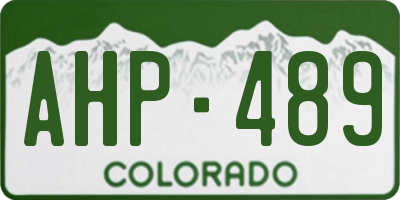 CO license plate AHP489