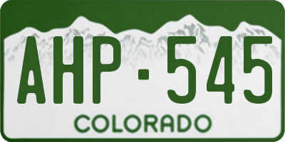 CO license plate AHP545