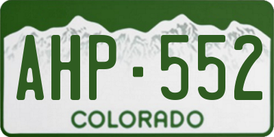 CO license plate AHP552