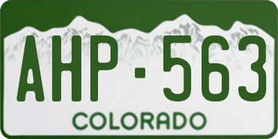 CO license plate AHP563