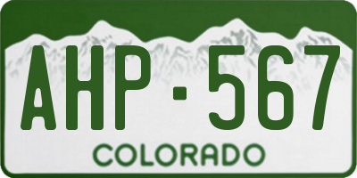 CO license plate AHP567