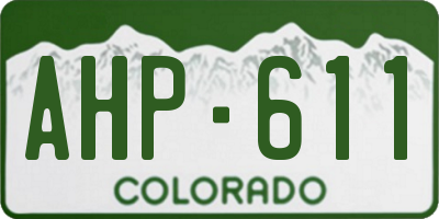 CO license plate AHP611