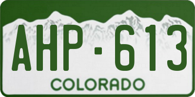 CO license plate AHP613