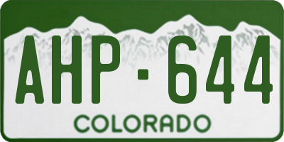 CO license plate AHP644