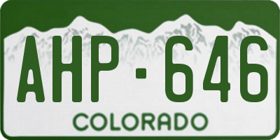 CO license plate AHP646