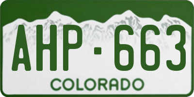 CO license plate AHP663