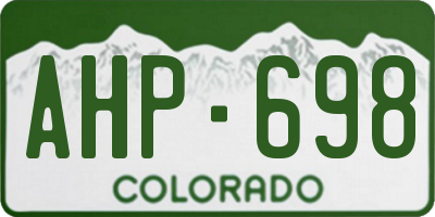 CO license plate AHP698