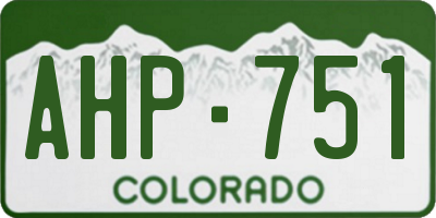 CO license plate AHP751