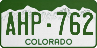 CO license plate AHP762