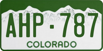 CO license plate AHP787