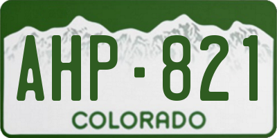 CO license plate AHP821