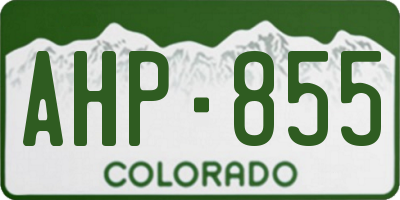CO license plate AHP855