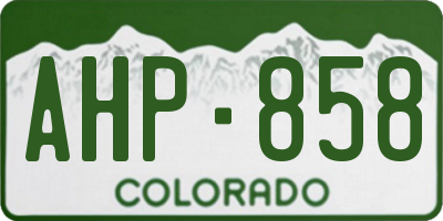 CO license plate AHP858