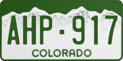 CO license plate AHP917