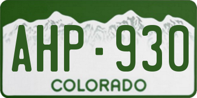 CO license plate AHP930