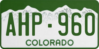 CO license plate AHP960