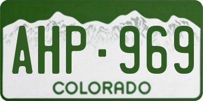 CO license plate AHP969