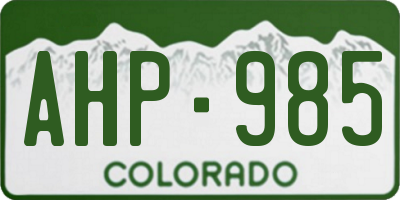 CO license plate AHP985
