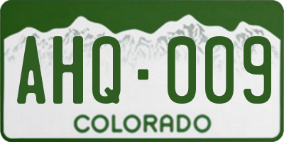 CO license plate AHQ009