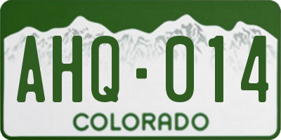 CO license plate AHQ014