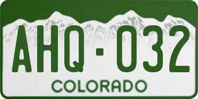 CO license plate AHQ032