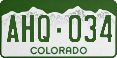 CO license plate AHQ034