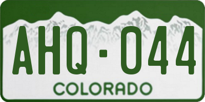 CO license plate AHQ044