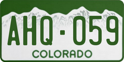 CO license plate AHQ059