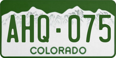 CO license plate AHQ075