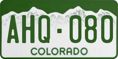 CO license plate AHQ080