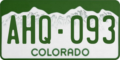 CO license plate AHQ093