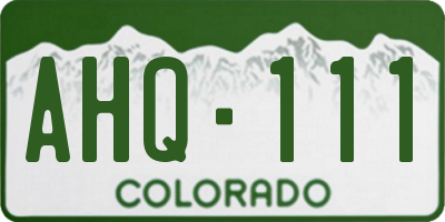CO license plate AHQ111