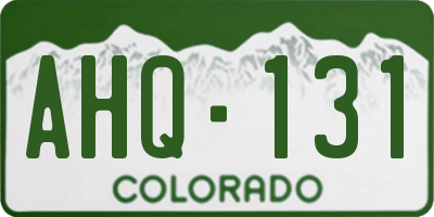 CO license plate AHQ131