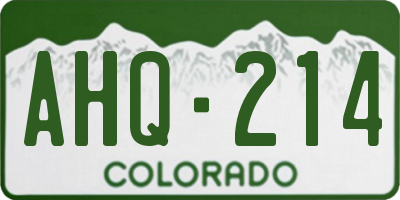 CO license plate AHQ214