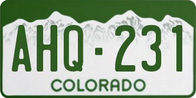 CO license plate AHQ231