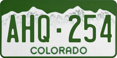 CO license plate AHQ254