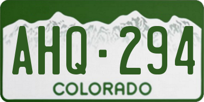 CO license plate AHQ294