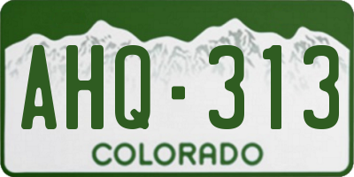 CO license plate AHQ313
