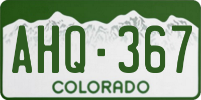 CO license plate AHQ367
