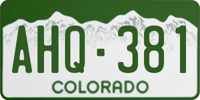 CO license plate AHQ381