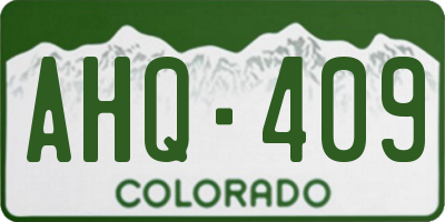 CO license plate AHQ409