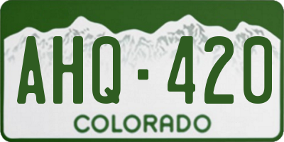 CO license plate AHQ420