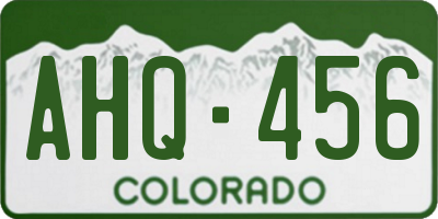 CO license plate AHQ456