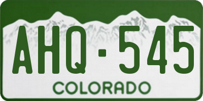 CO license plate AHQ545
