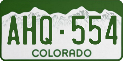 CO license plate AHQ554
