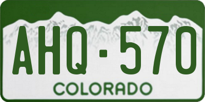 CO license plate AHQ570
